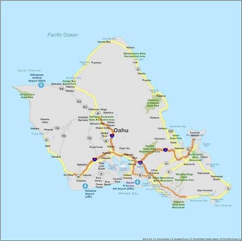 Oahu Map Hawaii