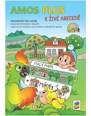 AMOS PLUS K ŽIVÉ ABECEDĚ se samolepkami (barevný pracovní sešit)