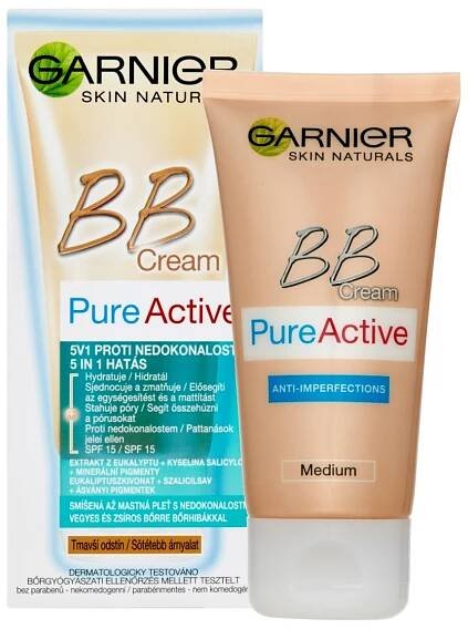 Garnier Pure Active BB krém proti nedokonalostem 5v1 SPF15 medium 50 ml