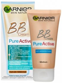GARNIER Skin Naturals BB Cream Pure Active 5v1 Proti nedokonalostem Tmavší odstín 50 ml