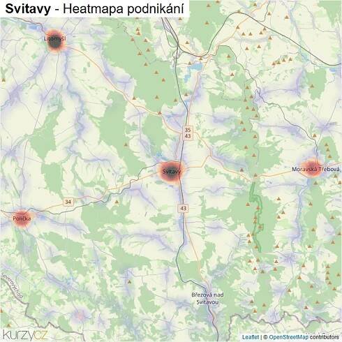 Mapa Svitavy - Firmy v okrese.