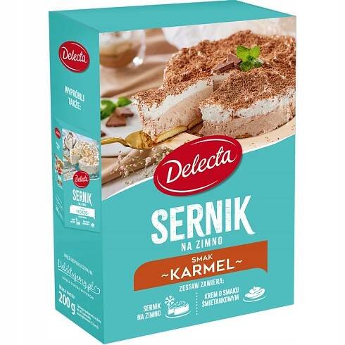 Delecta Cheesecake za studena s karamelovou příchutí v prášku instantní krém 200 g