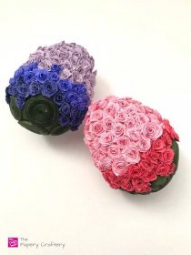 Quilling Paper Rosettes - Fold tiny flowers with quilling paper to make amazing ombré Easter eggs | ThePaperyCraftery.com