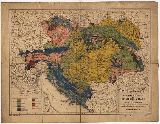 Geologická mapa Rakouska-Uherska a Bosny a Hercegoviny 