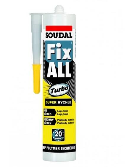 SOUDAL FIX ALL TURBO vytvrzující lepidlo 290 ml, bílé