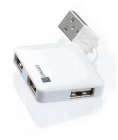 CONNECT IT USB hub se 4 porty MINI bílý CI-52