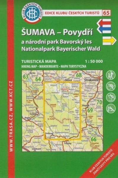 Šumava - Povydří a Národní park Bavorský les - turistická mapa KČT č.65