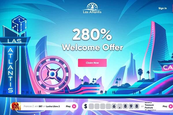 Las Atlantis Casino Welcome Page 