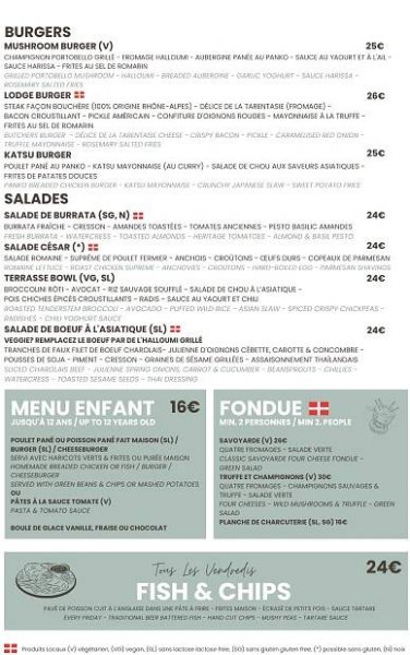 À La Carte Menu - La Terrasse Du Village