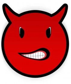 Červený emotikon tvář hněvu izolované na bílém pozadí — Stock obrázek