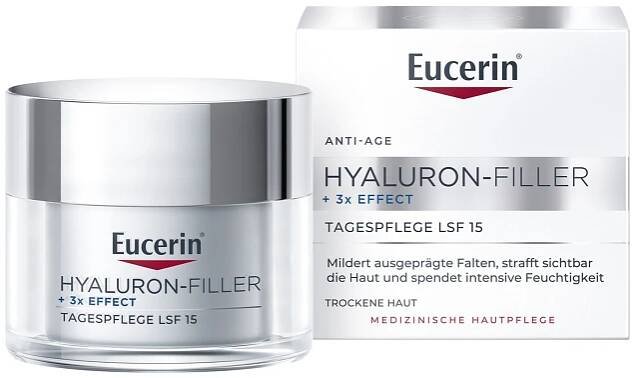 Eucerin® Hyaluron-Filler + 3x Effect Tagespflege LSF 30 – Anti-Aging Tagescreme mit Hyaluronsäure, glättet Falten und schützt mit Lichtschutzfaktor 30 - Jetzt 20% Rabatt mit dem Code "eucerin20"*