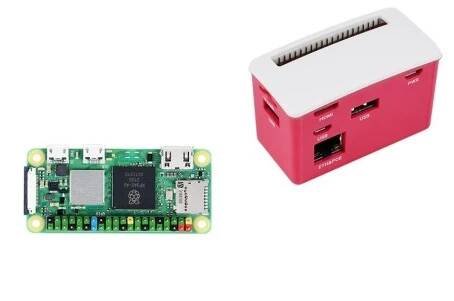 Zestaw startowy Raspberry Pi Zero 2 WHC wraz z modułem rozszerzeń Power over Ethernet 100M 3x USB HUB z obudową