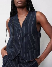 Tailored Pinstripe Single Breasted Waistcoat 4 of 5