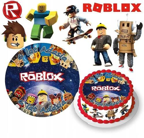 VÝTISK Oplatek na dort ROBLOX HRA MAN FACE + POSTAVY + TEXT 3