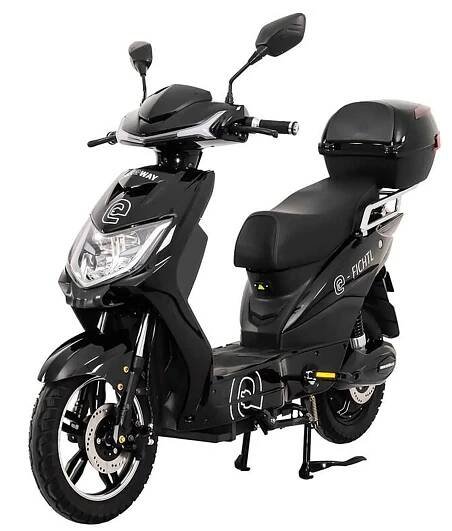 Elektroskútr RACCEWAY® E-FICHTL®, černý-lesklý s baterií 20Ah