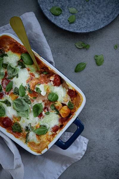 Zapečené gnocchi s rajčaty a sýrem burrata - Karolina Four