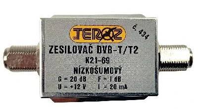 anténní zesilovač DVB-T / DVB-T2 20dB TEROZ č.434 F
