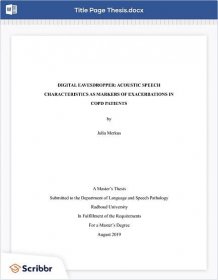 Thesis & Dissertation Title Page