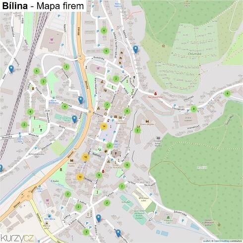 Bílina - mapy | Kurzy.cz