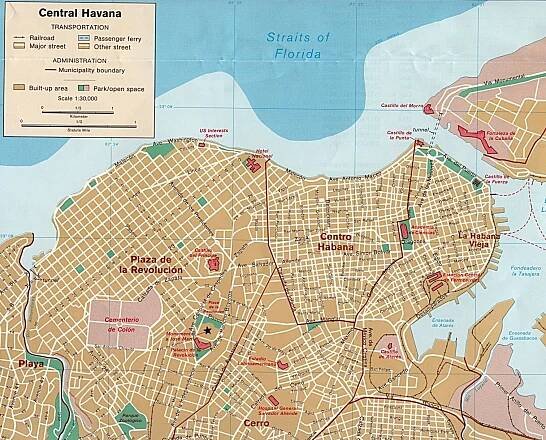 offline mapa Havany
