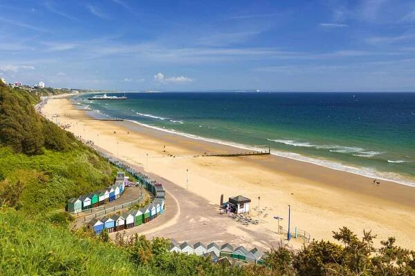 Bournemouth beach, pier, sea and sand