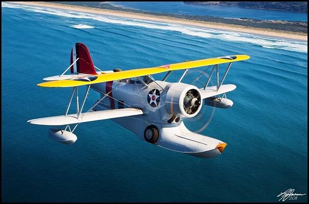 A Grumman J2F-6 Duck, an amphibious aircraft from 1936. Photo courtesy of the Tillamook Air Museum.