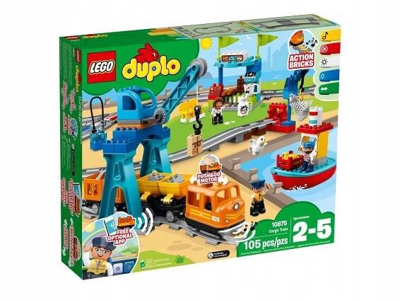 LEGO DUPLO 10875 Nákladní vlak, sada kostek +2 roky