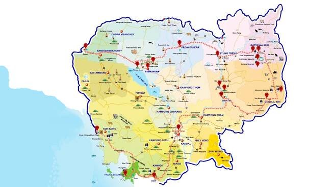 Mapa Kambodži