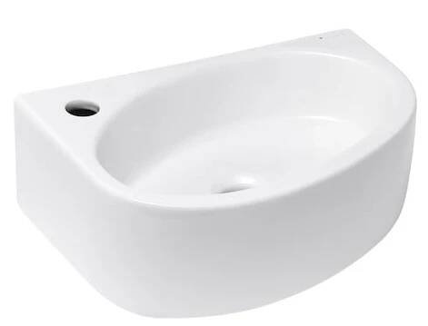 Rohové umývátko Glacera Bigio 42x29,5 cm otvor pro baterii vlevo BG4229L