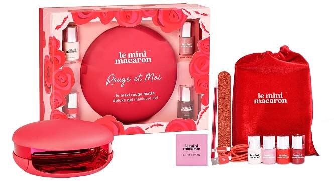 Le Mini Macaron Luxusný set na gélovú manikúru Maxi Rouge et moi 1×580 g, darčekový set
