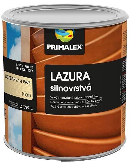 Primalex Lazura Silnovrstvá * Silnovrstvá lazura k lesklým nátěrům dřeva. 1