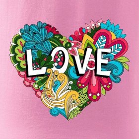Love nápis květovaný - Pure dámské triko