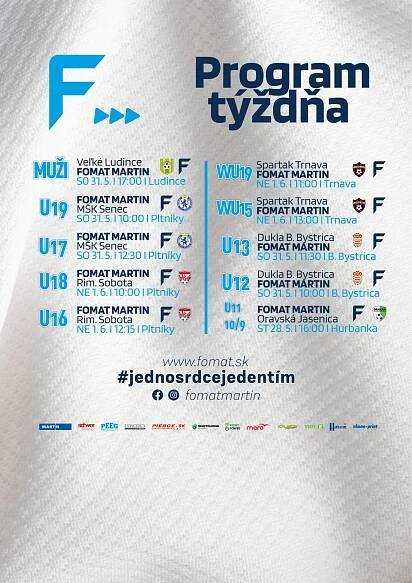 Rozpis zápasov na 22. týždeň – FOMAT Martin