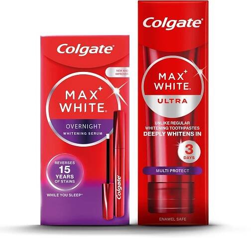 Colgate Max White Overnight bělicí pero 2,5 ml + Max White Ultra Multiprotect 50 ml