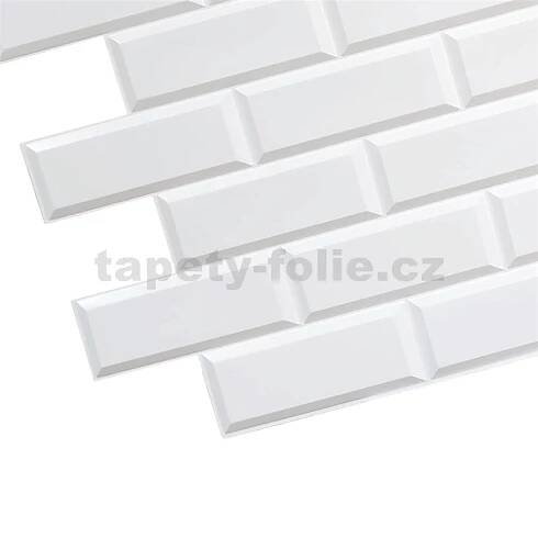 Obkladové panely 3D PVC TP10024059, cena za kus, rozměr 966 x 484 mm, obklad bílý matný, GRACE