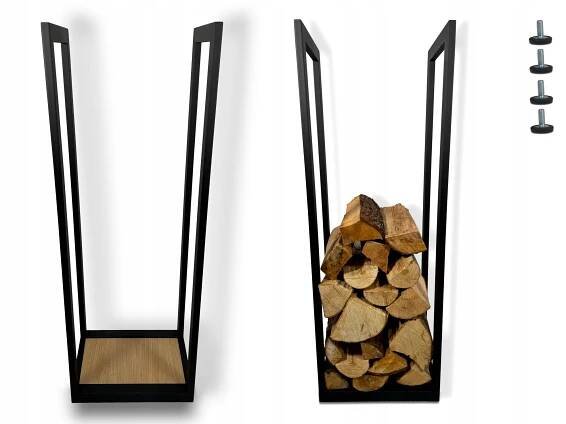 Moderní vysoký stojan na krbové dřevo OAK