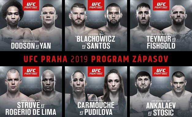 UFC Fight Night 2019 – nejslavnější MMA organizace poprvé v Praze!