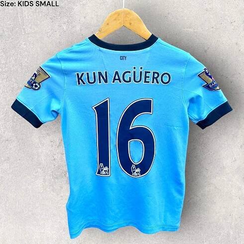 MANCHESTER CITY KUN AGUERO 2014-2015 HOME JERSEY KIDS