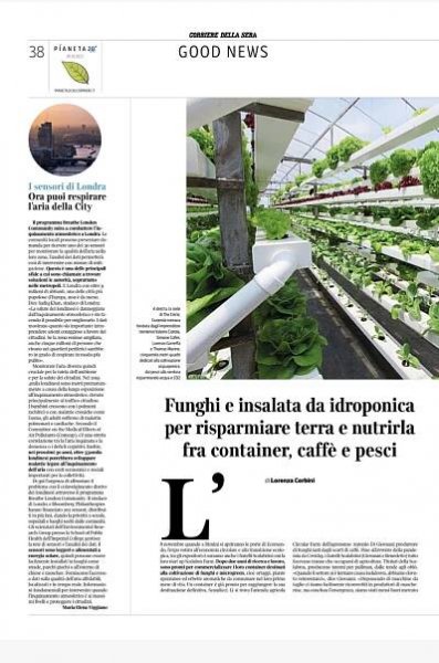 Corriere della sera, one of the most important Italian newspapers writes about Scalabox farm -