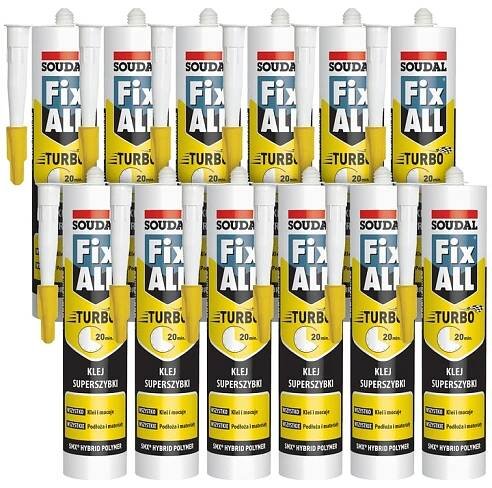 12 Ks - SOUDAL FIX ALL TURBO RYCHLÉ MONTÁŽNÍ LEPIDLO 290 ml