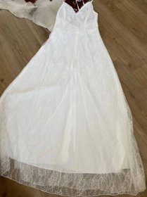 Bílé Maxi šaty M  Vintage hand made  - Dámské oblečení