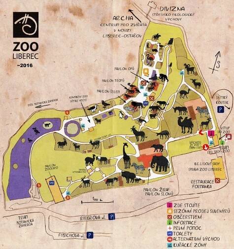 Map of Zoo Liberec - 2016