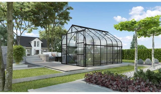 Vitavia Skleník Diana 9900 HKP 4 mm černý práškově lakovaný 264 x 383 cm