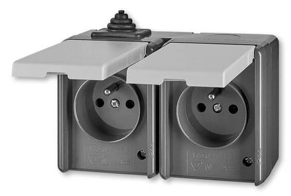 ABB Praktik 5518-2029 S Zásuvka dvojnásobná,IP44