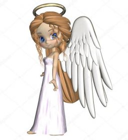 Stáhnout - Roztomilý anděl kreslený vykreslení — Stock obrázek