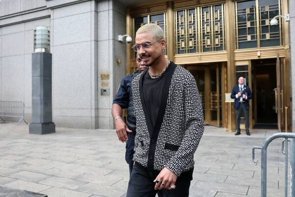 Quincy Brown outside Manhattan federal court Wednesday. 