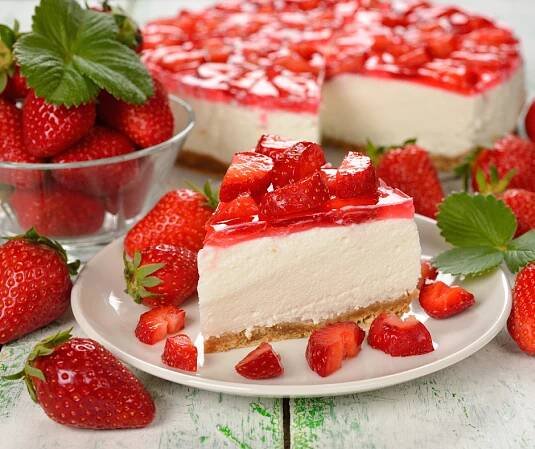 Jahodový cheesecake nepečený