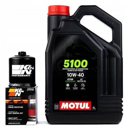 Motorový olej MOTUL 5100 10W40 4T 4 l MA2 + olejový filtr K&N KN 204