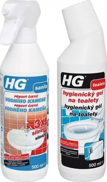 HG Pěnový čistič vodního kamene 3x silnější 500 ml + HG hygienický gel na toalety 500 ml od 156 Kč