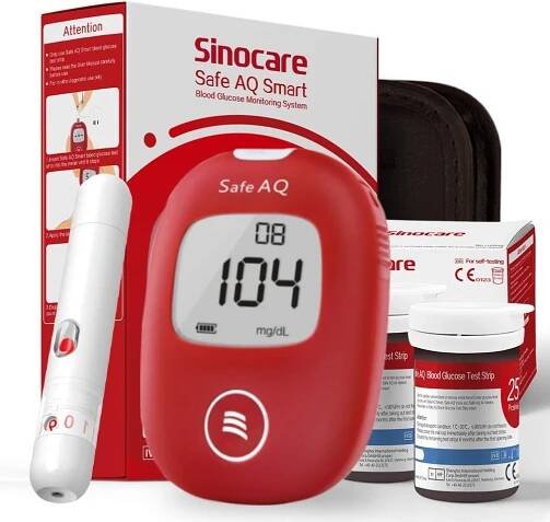 Glukometr Sinocare SAFE AQ SMART oblek zahrnout 50 proužky a 50 lancetami za 615.00CZK - Allegro